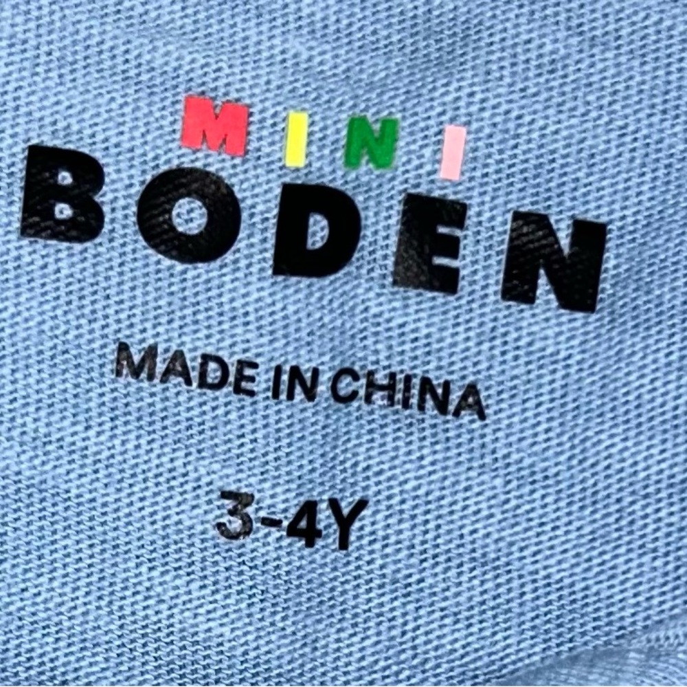 Mini Boden blue polo shirt with pocket sz 3-4 EUC smoke free home - Picture 2 of 4